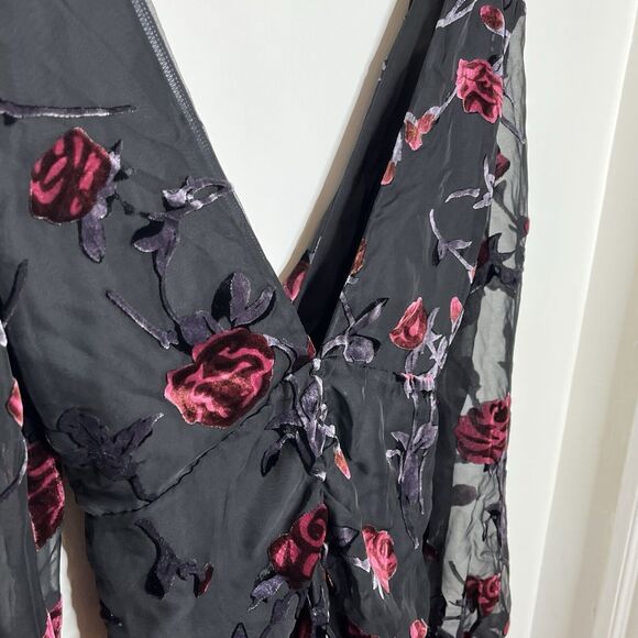 Majorelle Floral Velvet Burnout Mini Dress Womens XL Whimsigoth Witchy - Picture 11 of 12